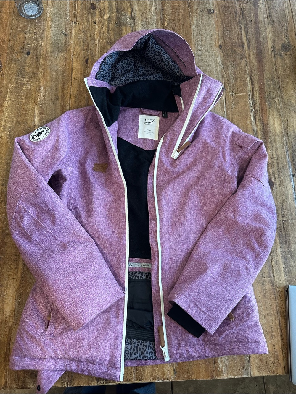Women's Lavender Ski Jacket with Hood - Insulated Winter Coat